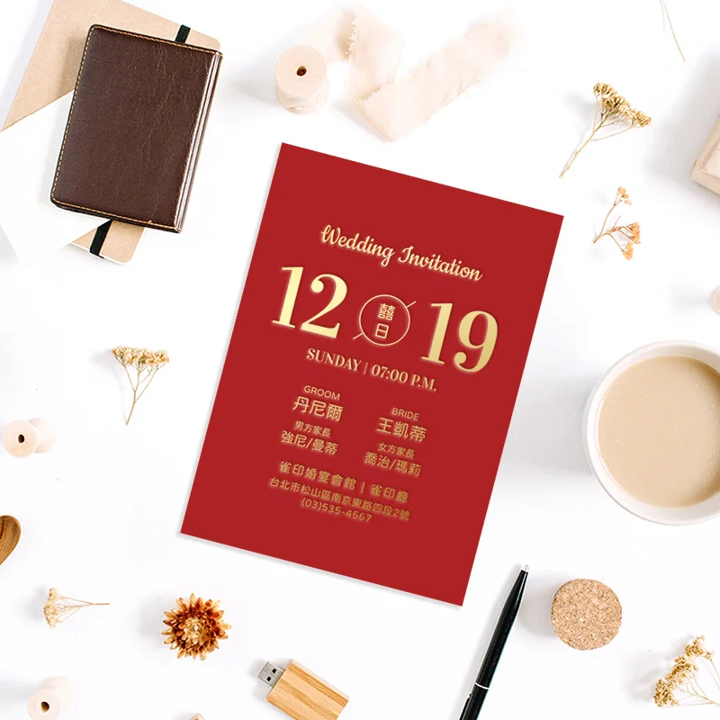 WEA2S40004 單面燙金喜帖：圖片 5