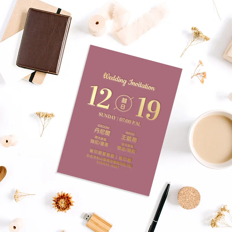 WEA2S40004 單面燙金喜帖：圖片 8