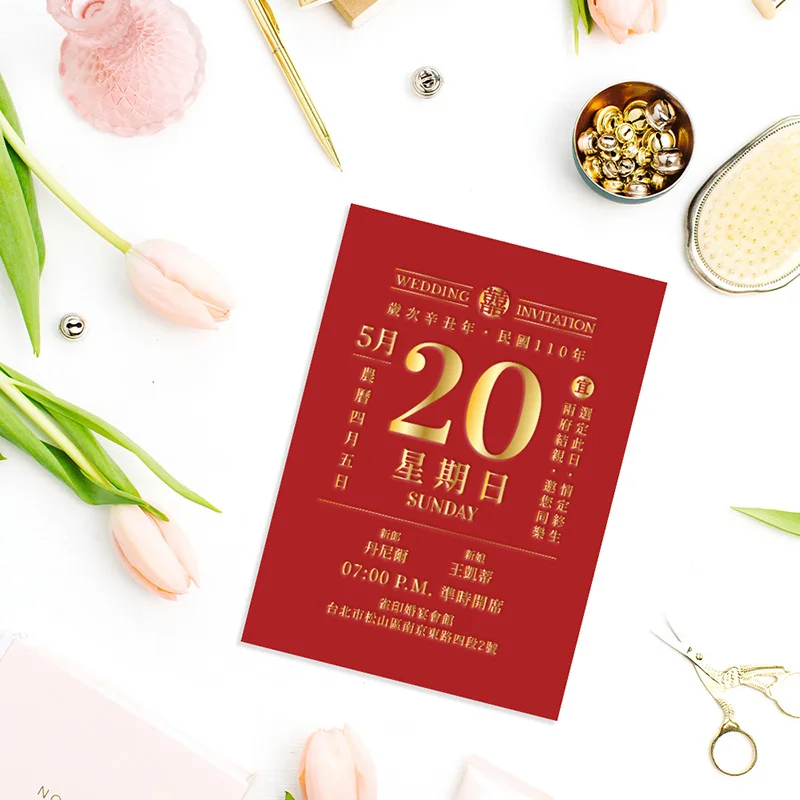 WEA2S40006 單面燙金喜帖：圖片 5