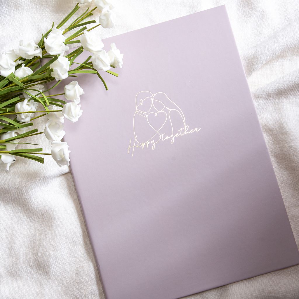 WES41P 結婚書約夾+書約 (Logo1 藕粉)