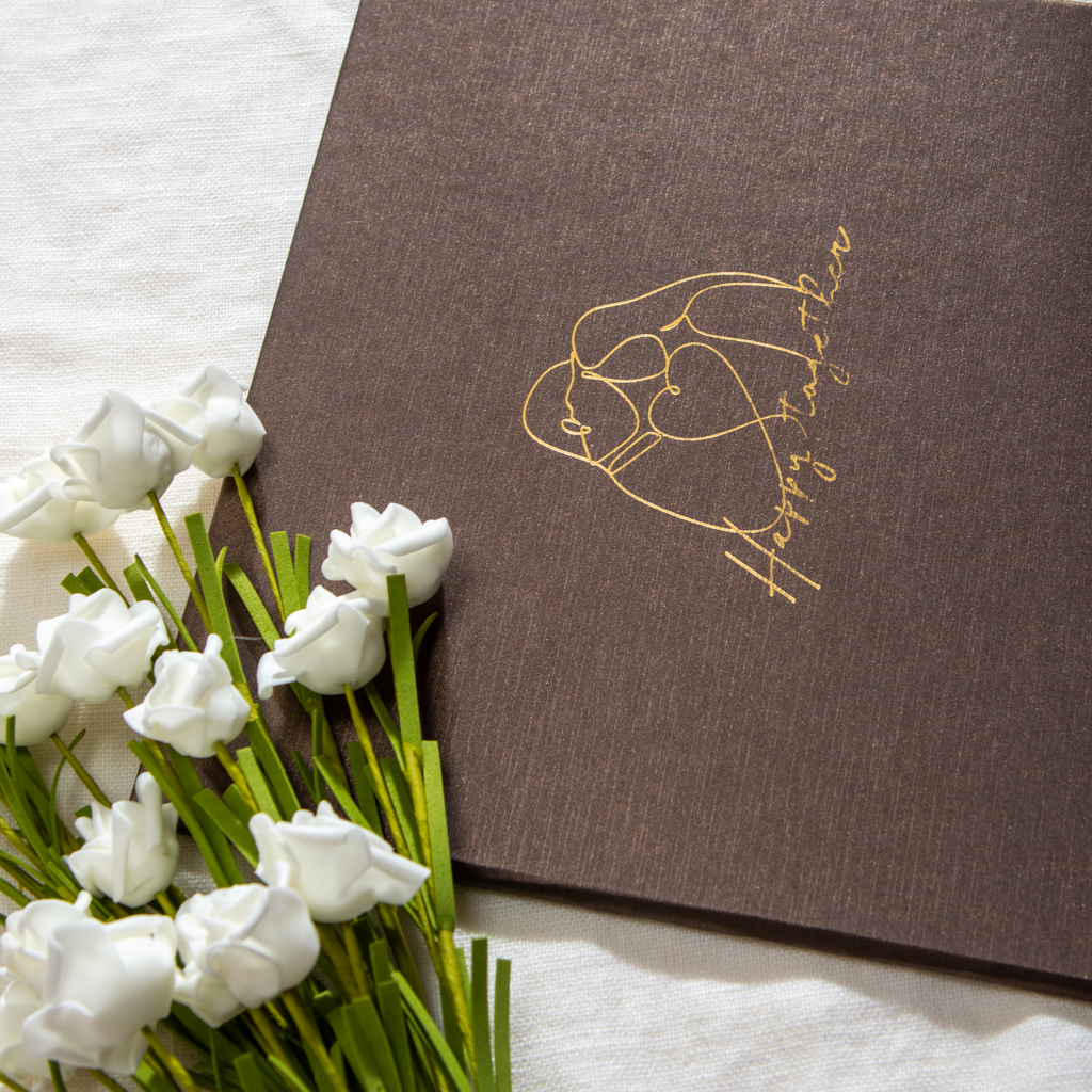 WES41GC 結婚書約夾+書約 (Logo1 咖啡金):圖片 2