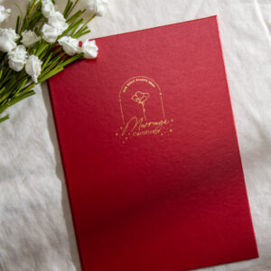 WES42GR 結婚書約夾+書約 (Logo2 珠光紅)