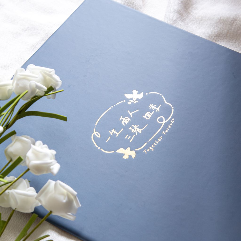 WES45B 結婚書約夾+書約 (Logo5 灰藍):圖片 2
