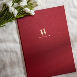 WES46GR 結婚書約夾+書約 (Logo6 珠光紅)