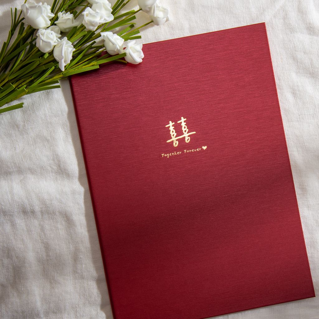 WES46GR 結婚書約夾+書約 (Logo6 珠光紅)