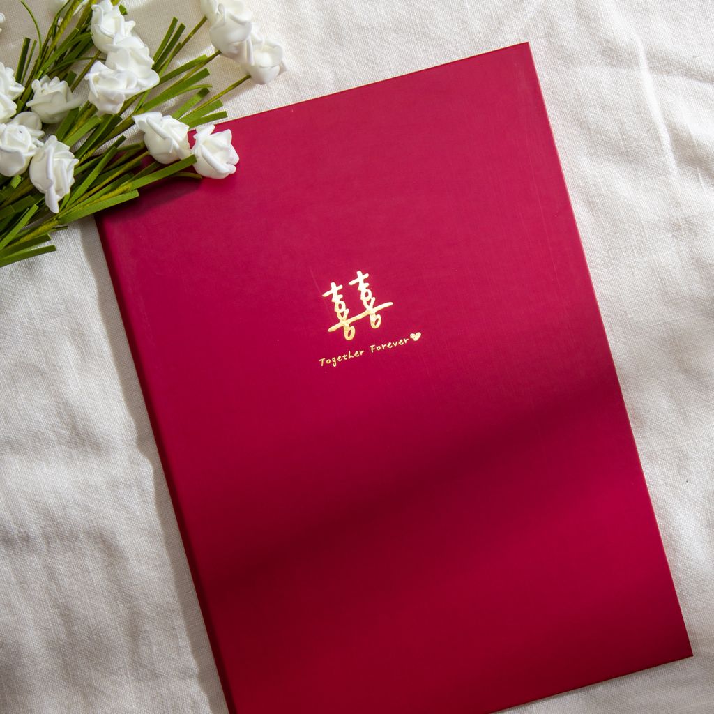 WES46Y 結婚書約夾+書約 (Logo6 胭脂紅)