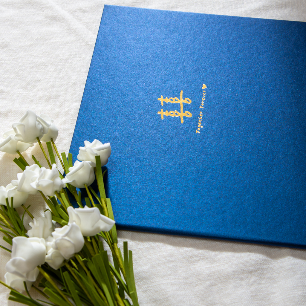 WES46GB 結婚書約夾+書約 (Logo6 寶石藍):圖片 2