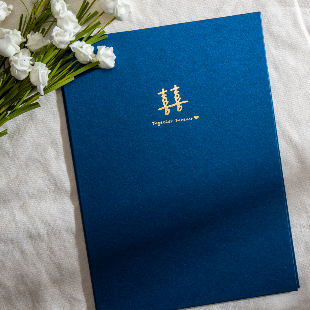 WES46GB 結婚書約夾+書約 (Logo6 寶石藍)